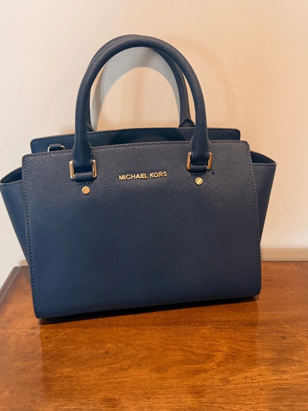 Michael Kors Selma Medium Satchel - Navy Blue